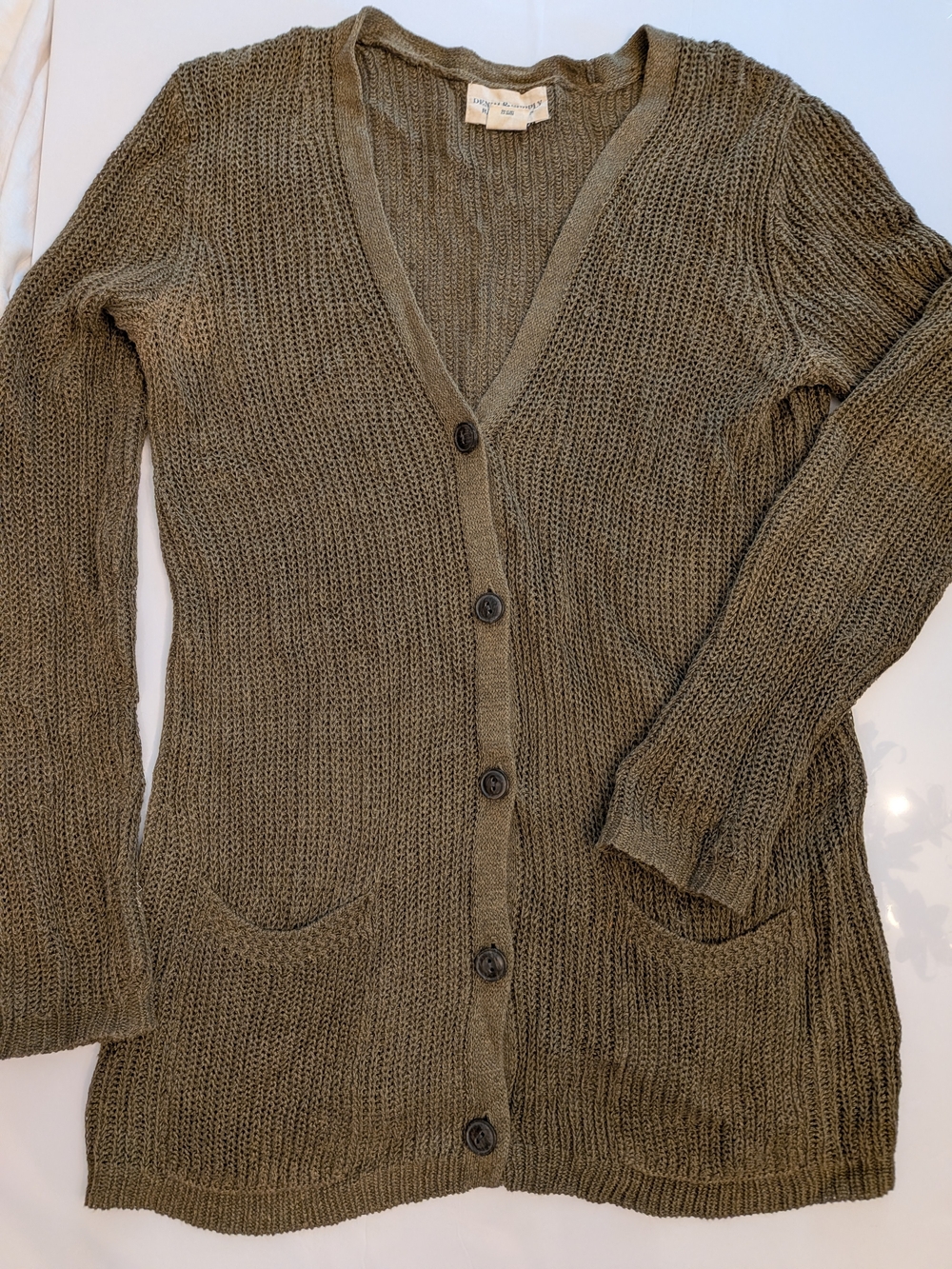 Denim & Supply Ralph Lauren Vintage Olive Linen Cardigan m